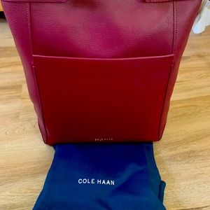 Beautiful burgundy real leather backpack brand new with tags.